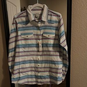 Ariat Women's Striped Button Down Shirt - Blue, Pink, White